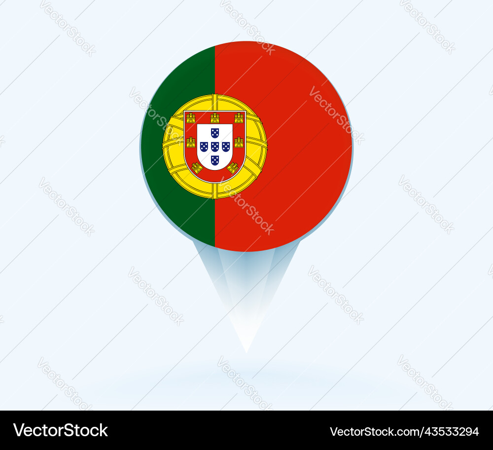 Map pointer with flag of portugal Vector Image