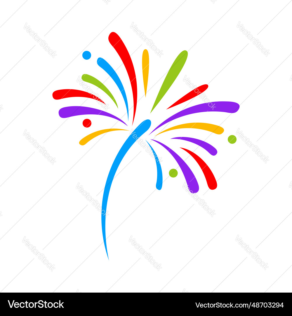 Rainbow firework element design Vector Image