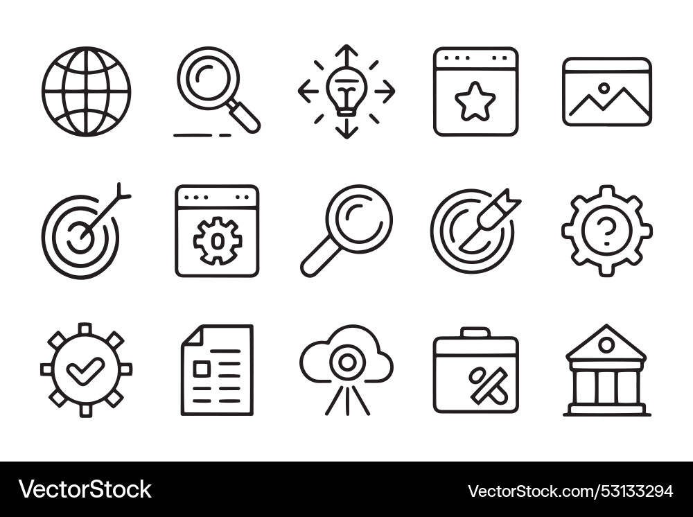 Seo search engine optimization related editable Seo search engine optimization related editable Vector Image