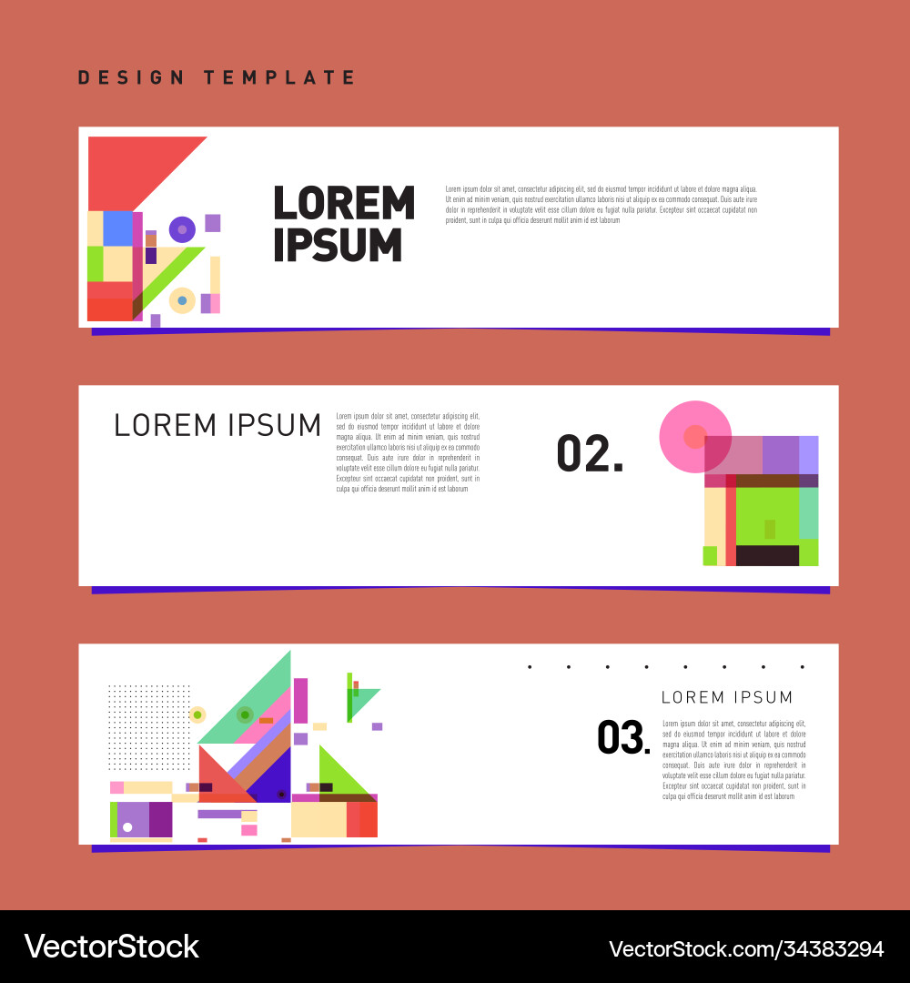 Set abstract banner web design template retro Set abstract banner web design template retro Vector Image