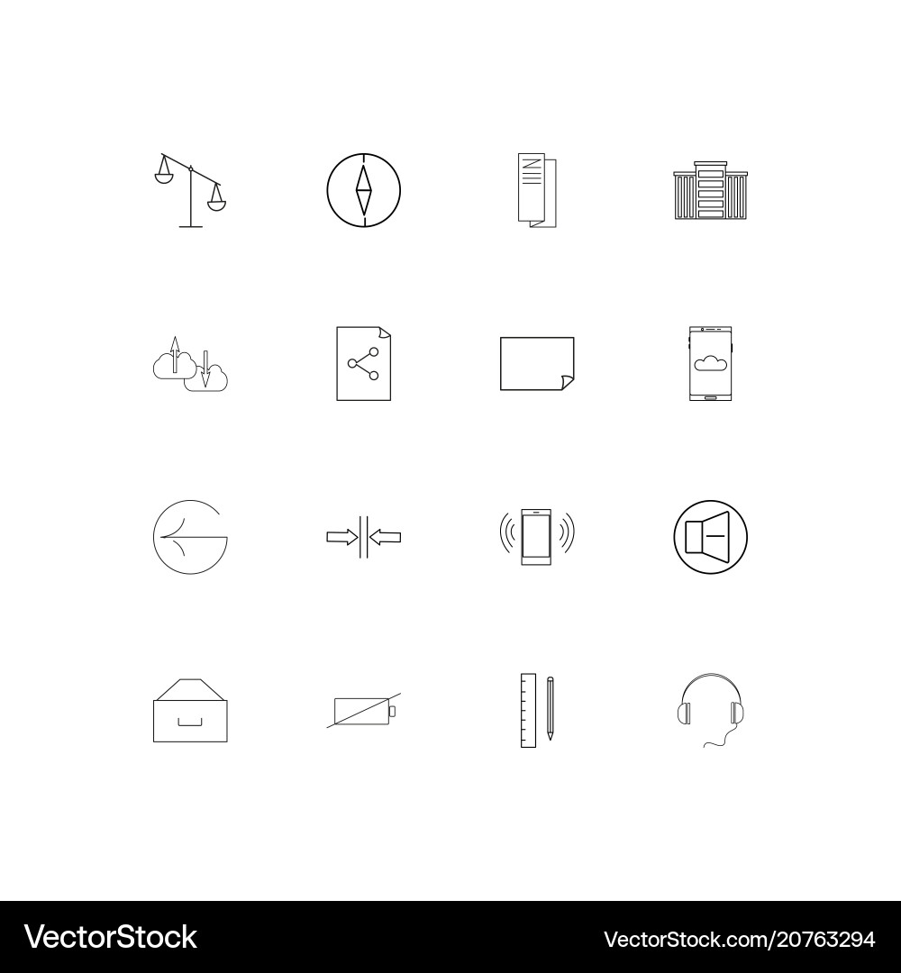 Web applications linear thin icons set outlined vector image