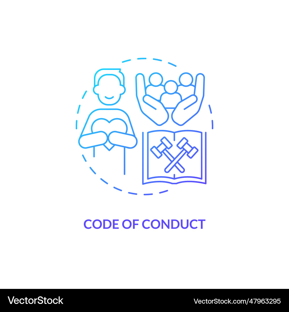 2d gradient code of conduct icon concept 2d gradient code of conduct icon concept vector image