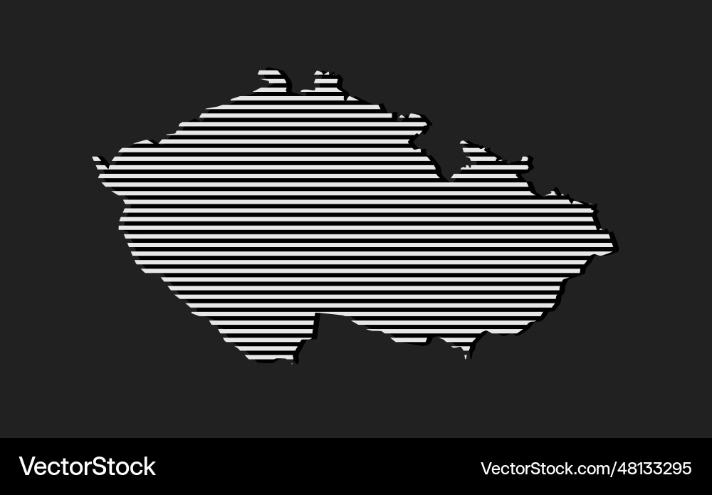 Abstract map czech parallel white lines Vector Image