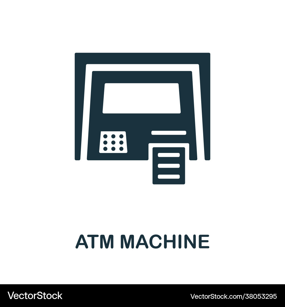 Atm machine icon monochrome simple element from Vector Image