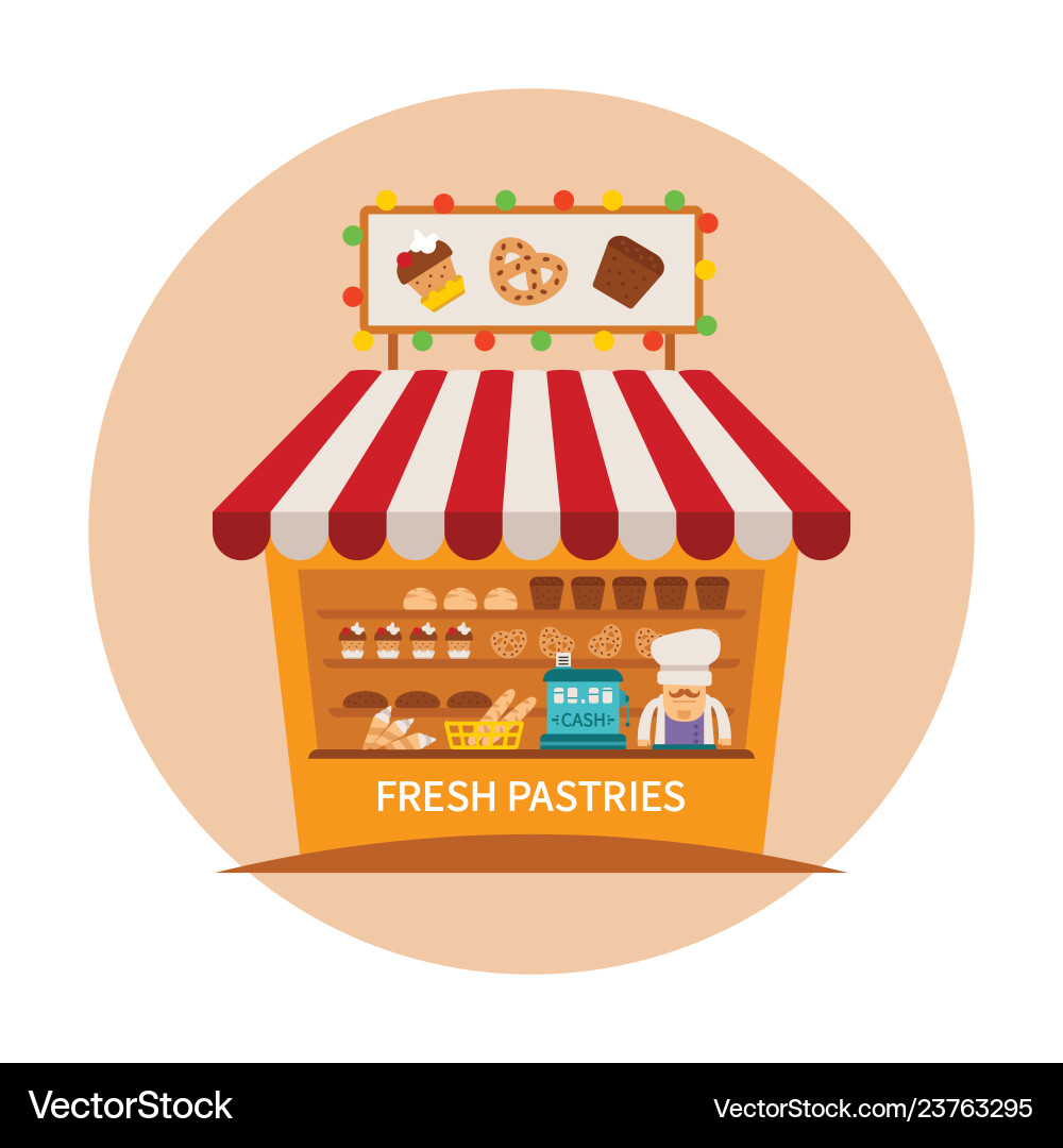 Bake shop or baking store concept Vector Image