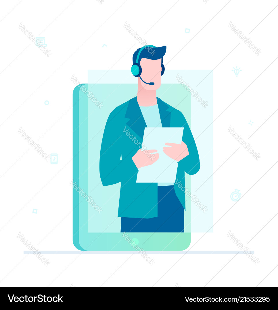Call center operator - flat design style Call center operator - flat design style vector image