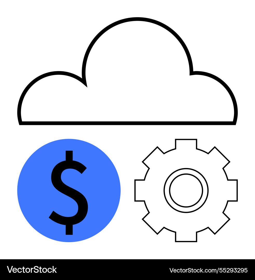 Cloud computing concept with financial integration Cloud computing concept with financial integration vector image