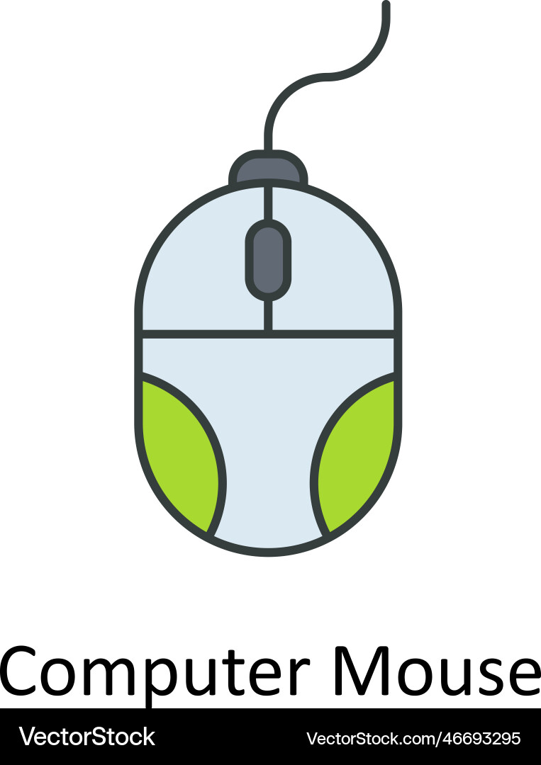 Computer mouse fill outline icons simple Vector Image