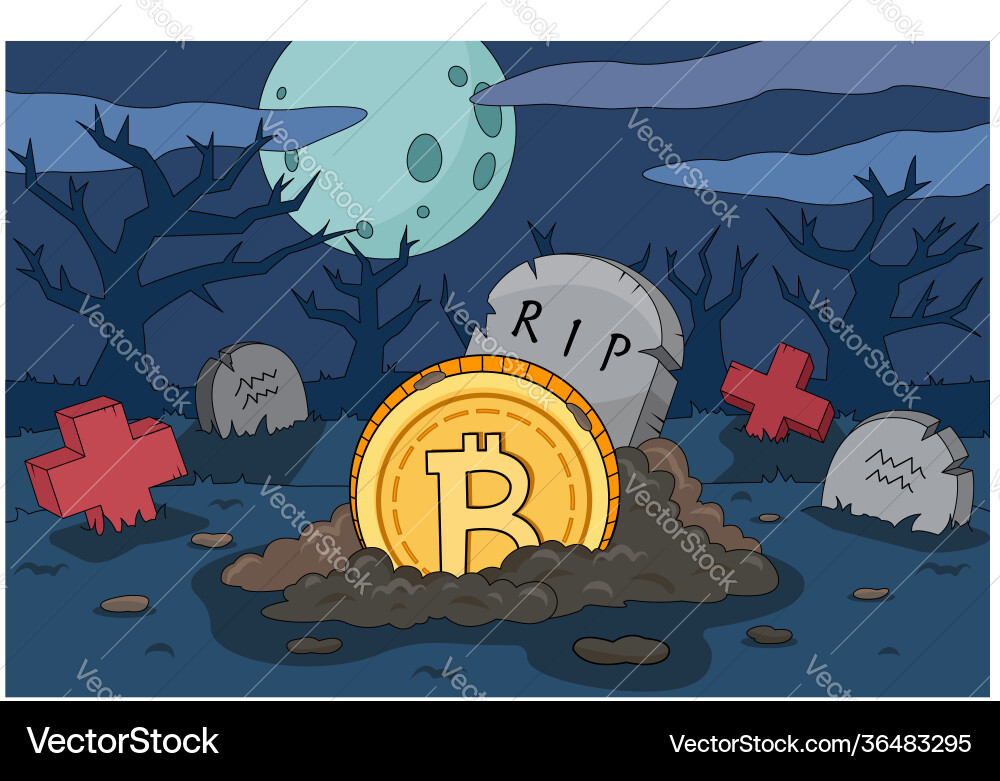 Crash correction bitcoin Crash correction bitcoin vector image