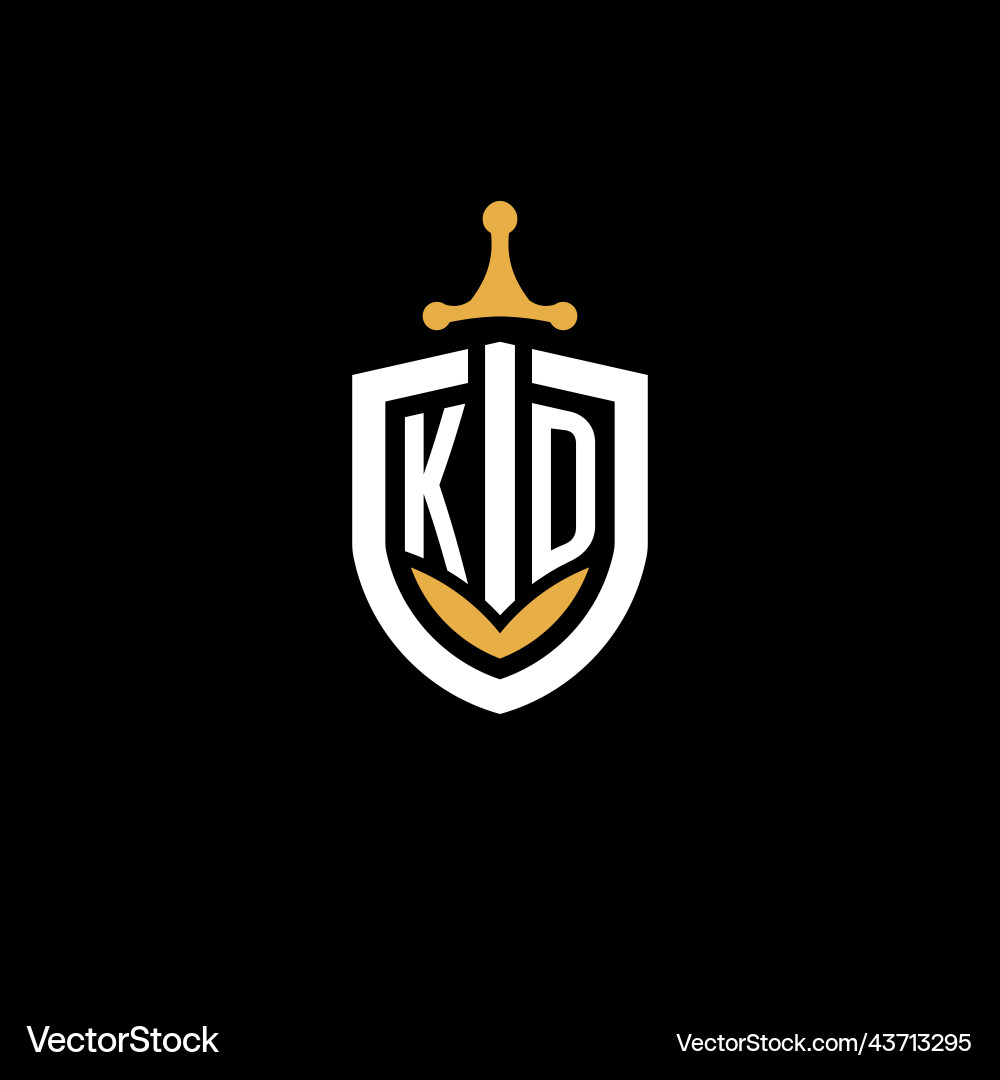 Creative letter kd logo gaming esport with shield – Royalty-Free Vector |  VectorStock, image size:1000x1080