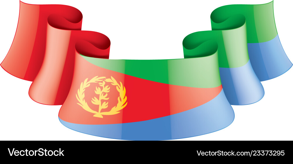 Eritrea flag on a white Eritrea flag on a white vector image