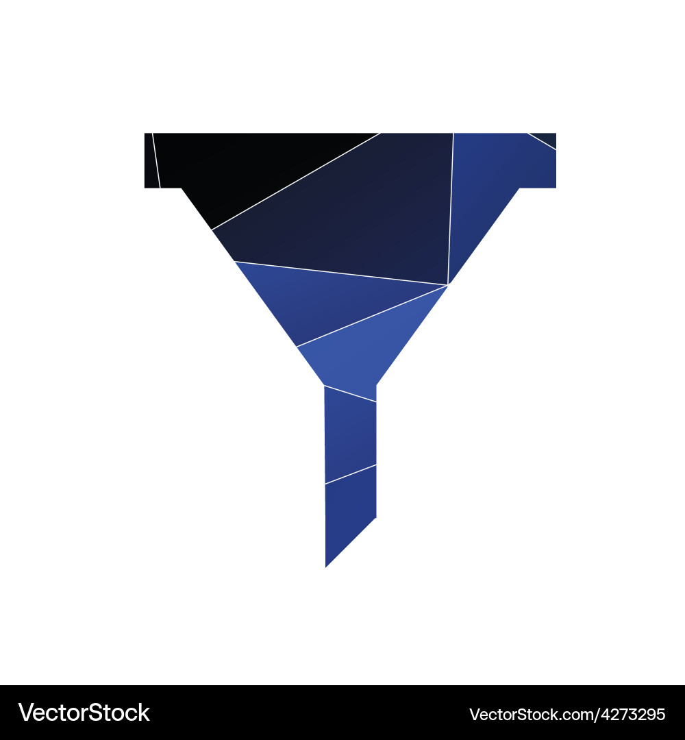 Filter icon abstract triangle vector image