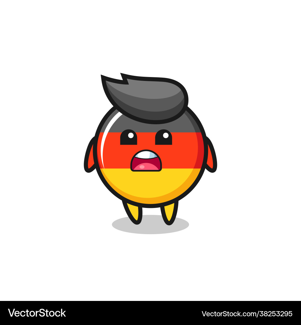Germany flag badge with apologizing expression Germany flag badge with apologizing expression vector image