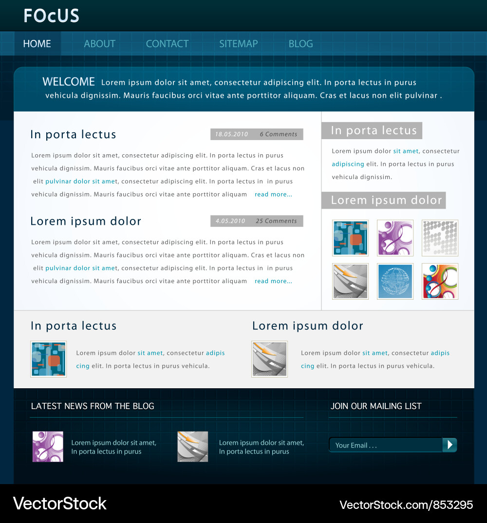 Modern website template Vector Image