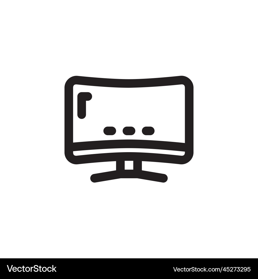 Monitor icon computer component outline Vector Image