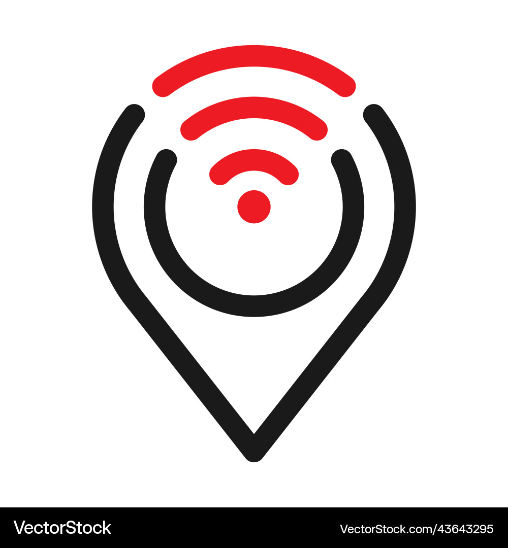 Pointer and wifi logo icon map internet Pointer and wifi logo icon map internet vector image
