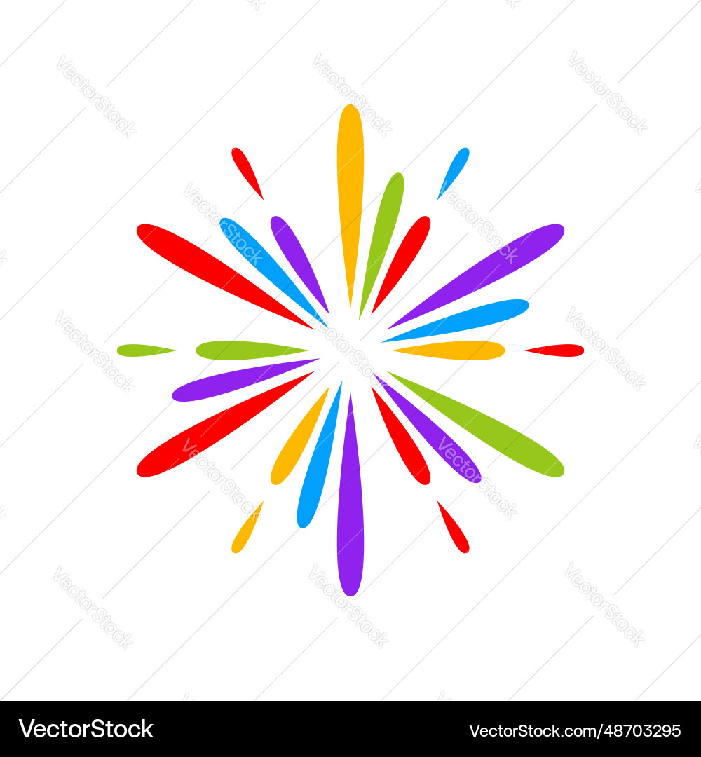 Rainbow firework element design Vector Image