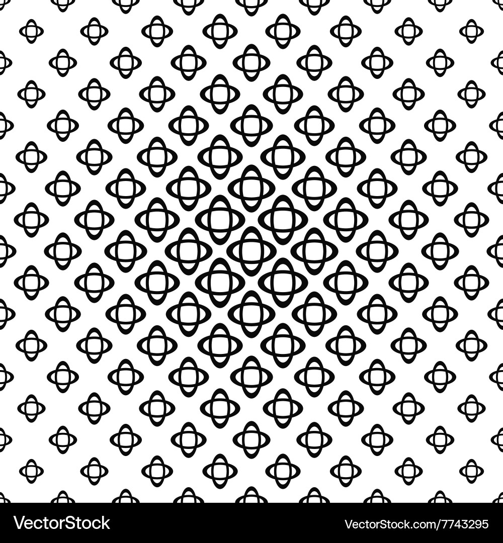 Seamless monochrome double ellipse pattern vector image