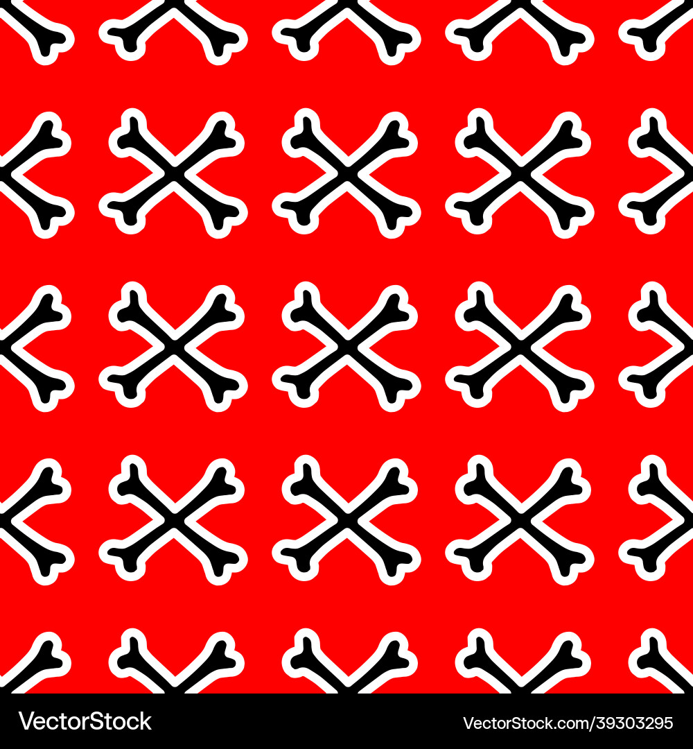 Seamless pattern with bones on a red background Seamless pattern with bones on a red background vector image