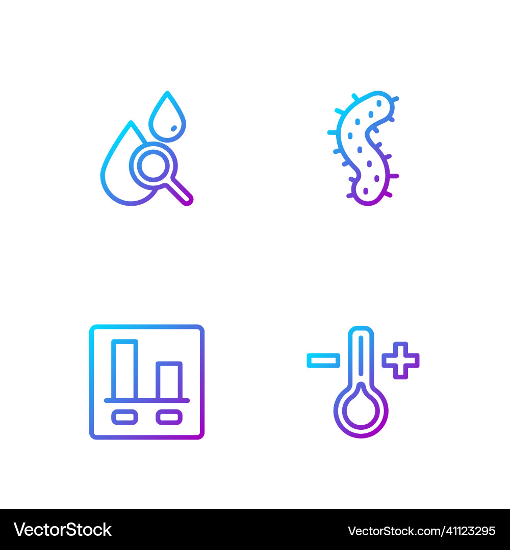 Set line thermometer graph chart infographic Set line thermometer graph chart infographic Vector Image