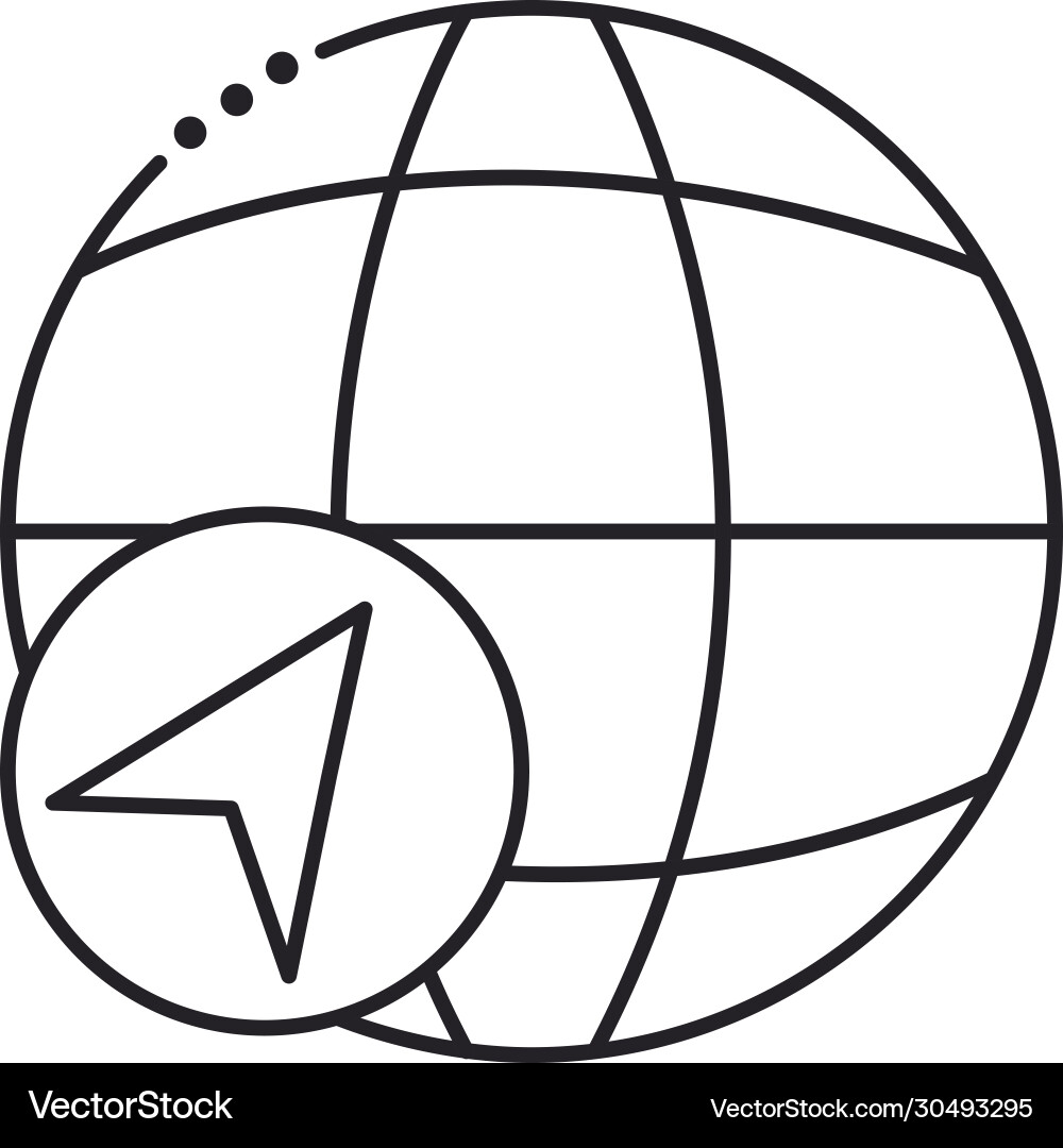 Sphere browser line style icon vector image