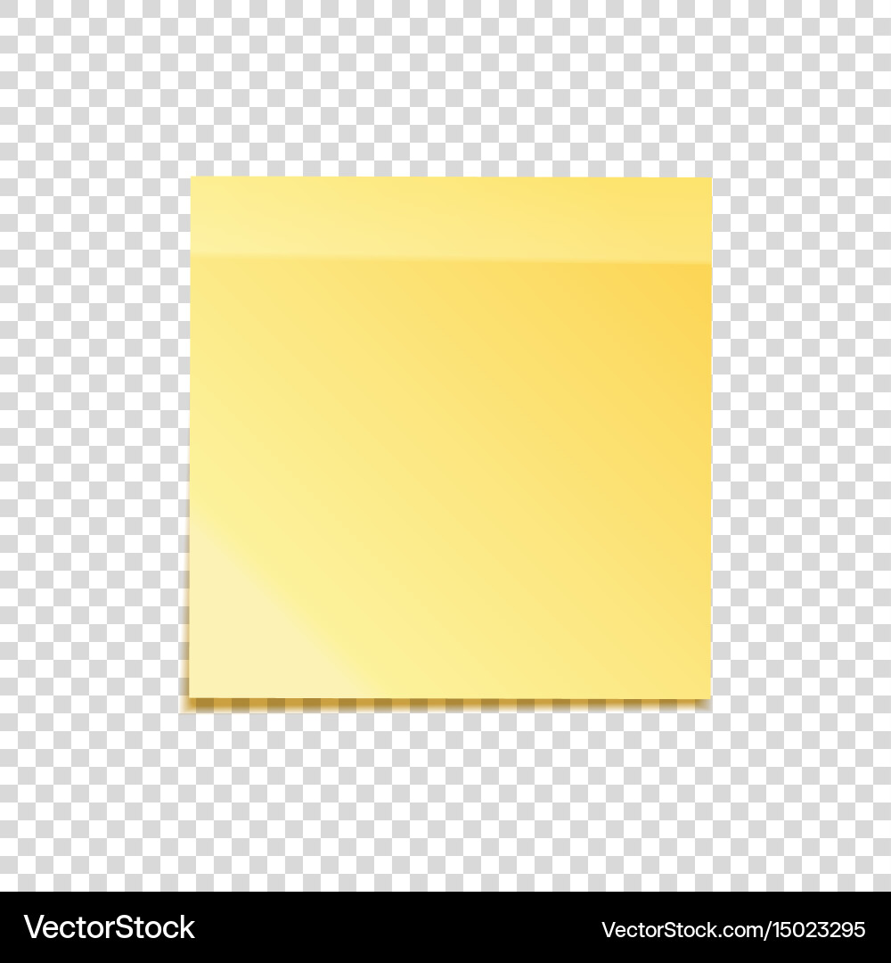 Sticky note with shadow isolated on transparent Vector Image