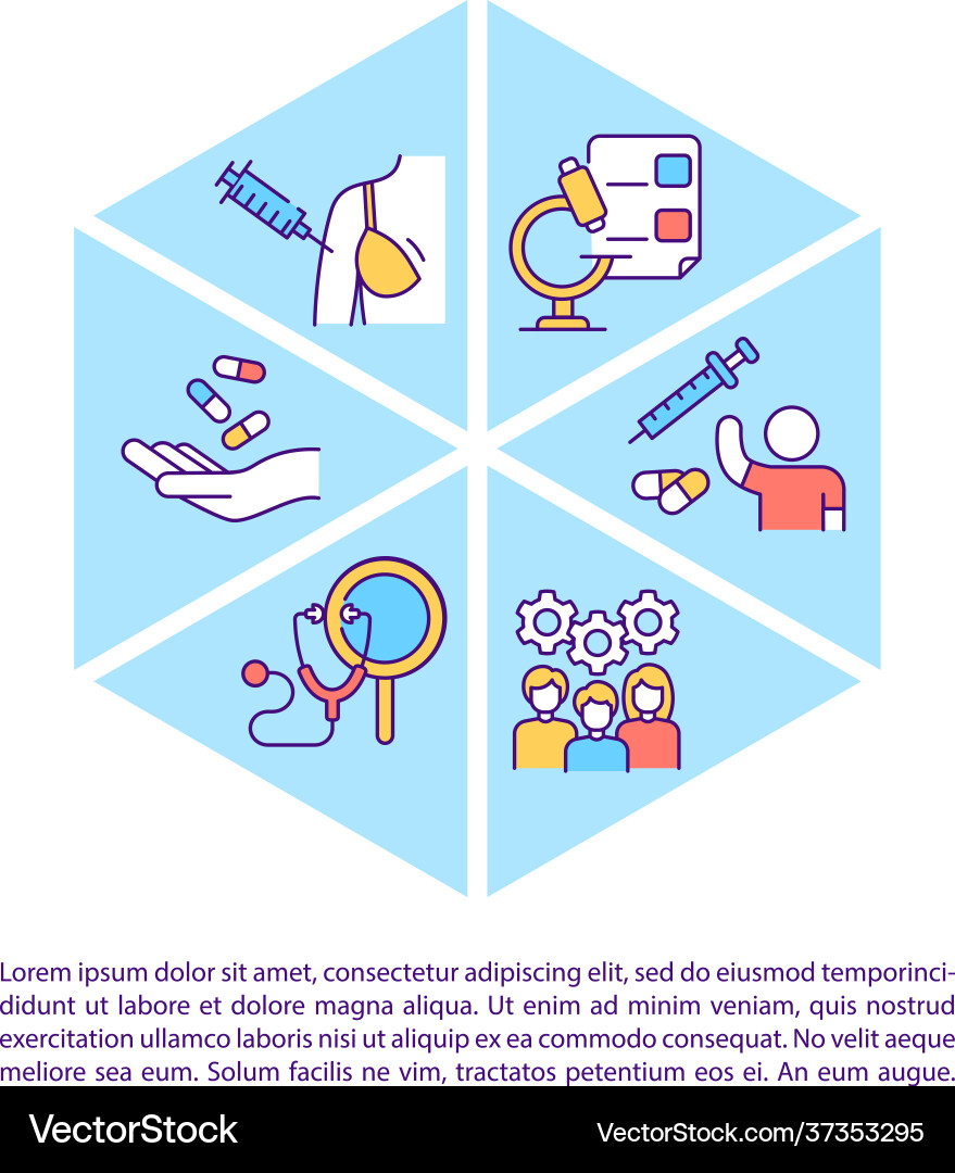 Vaccine testing process concept line icons vector image