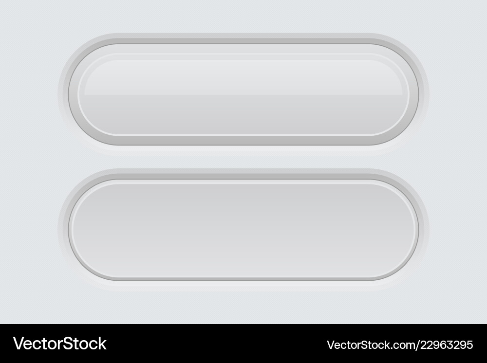 White web interface buttons oval 3d icons vector image