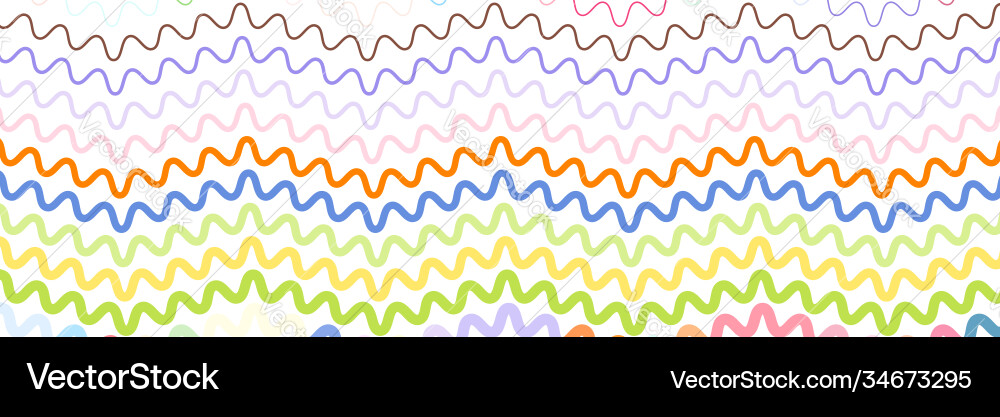 Wide rectangular format wavy waving zig-zag Vector Image
