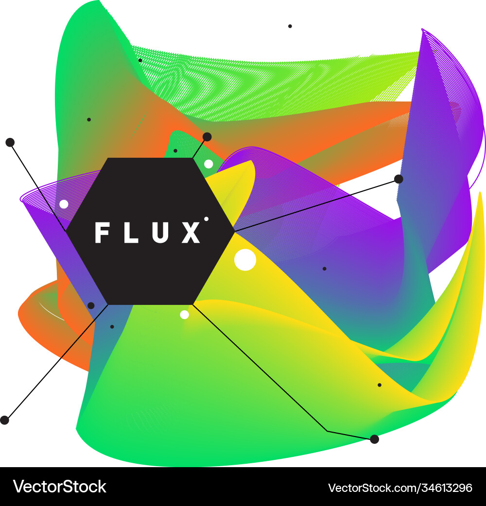 3d colorful wave background dynamic flux effect 3d colorful wave background dynamic flux effect Vector Image
