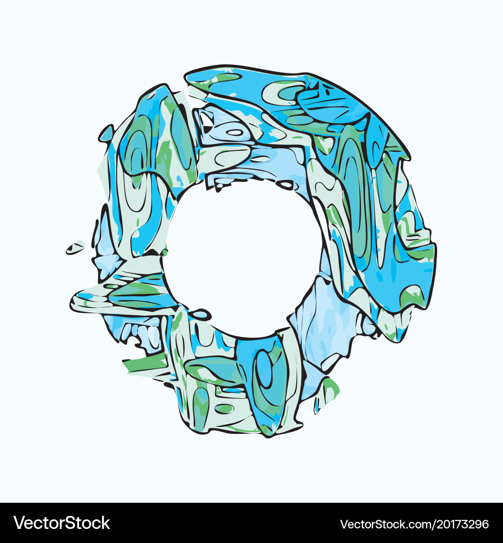 Abstract colorful circle alien style frame Vector Image