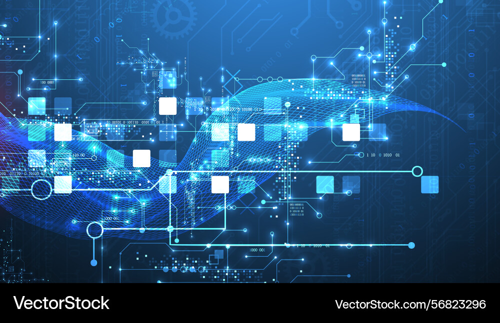 Abstract data background with wireframe wave Abstract data background with wireframe wave vector image