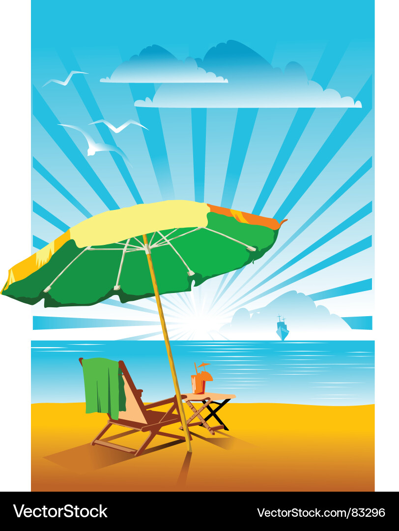 Beach umbrella Royalty Free Vector Image - VectorStock