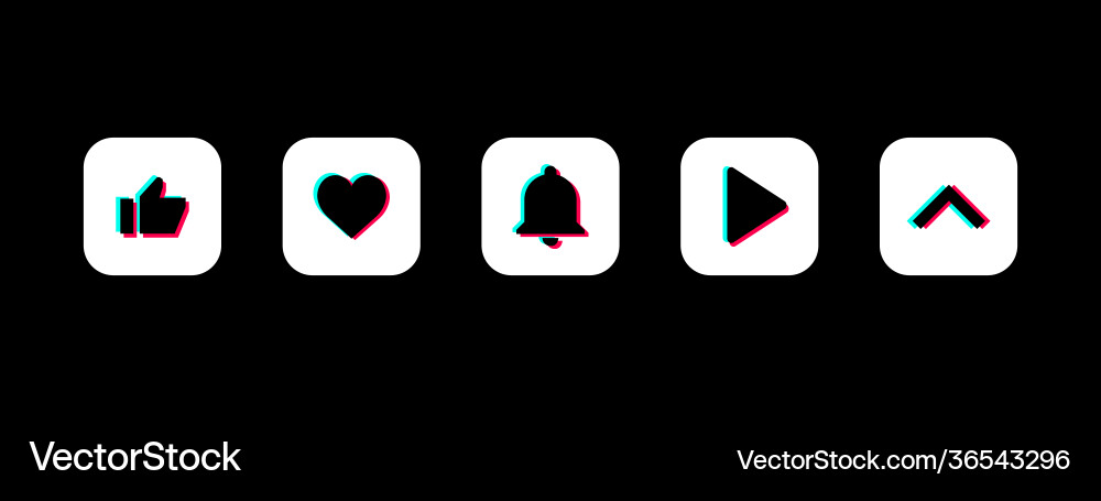 Button set duotone swipe like play vector image