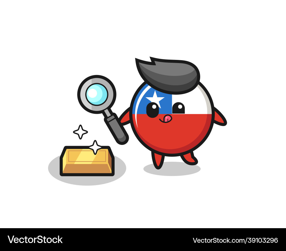 Chile flag badge character is checking Chile flag badge character is checking Vector Image