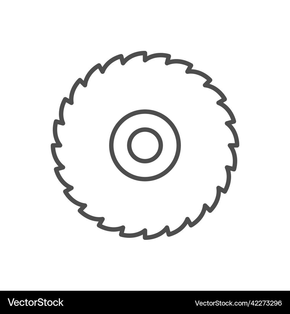 Circular saw blade line outline icon