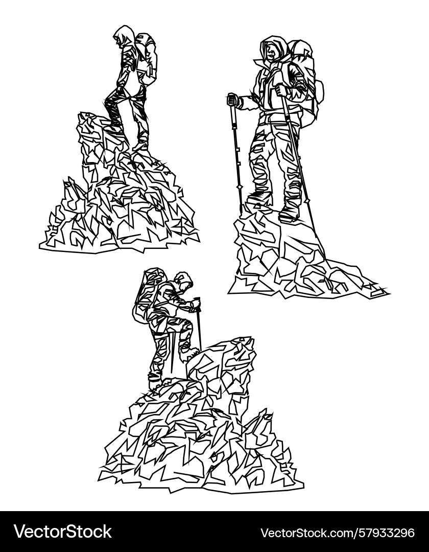 Continuous line drawing of a man on the top Continuous line drawing of a man on the top Vector Image