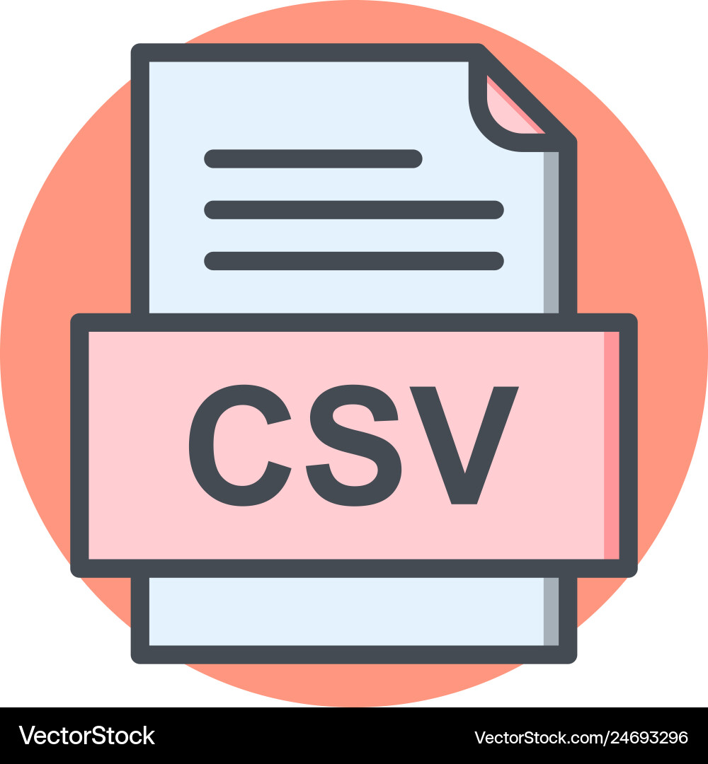 Csv file document icon vector image