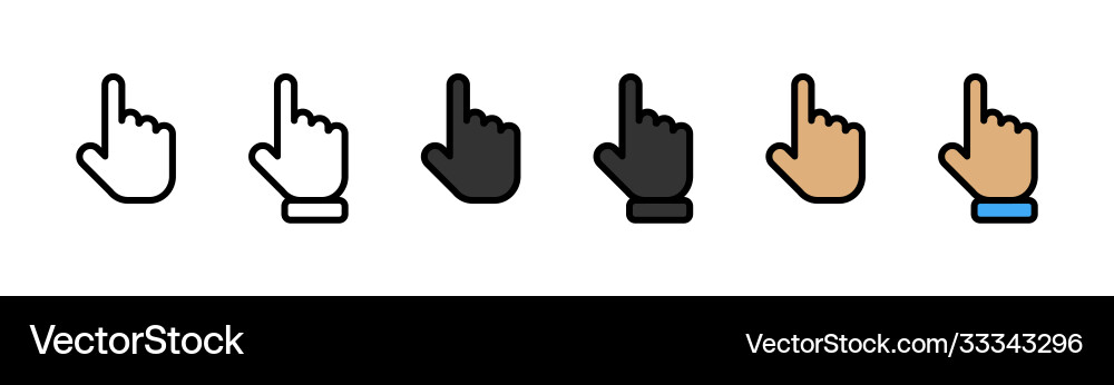 Cursor hands click clicking hand Cursor hands click clicking hand vector image