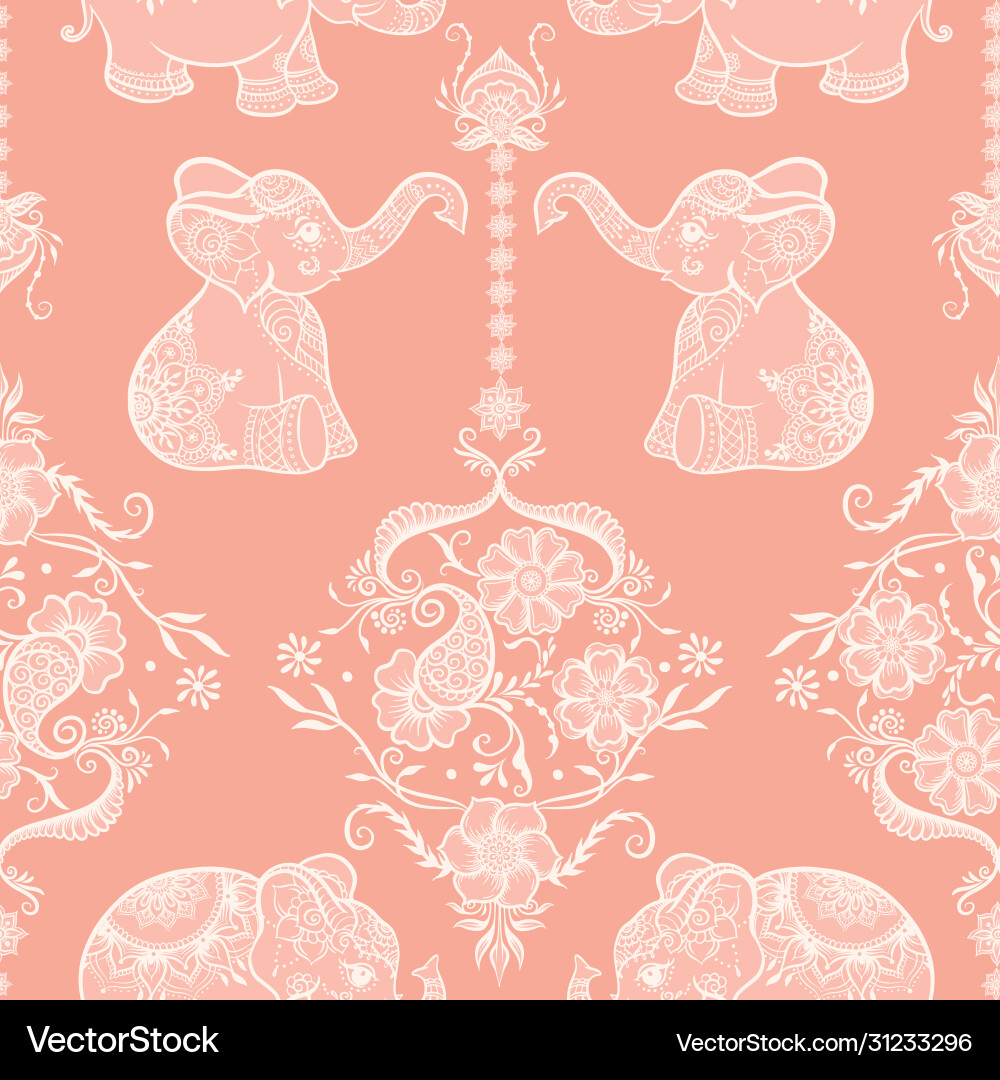 Elephant in eastern ethnic style traditional Elephant in eastern ethnic style traditional vector image