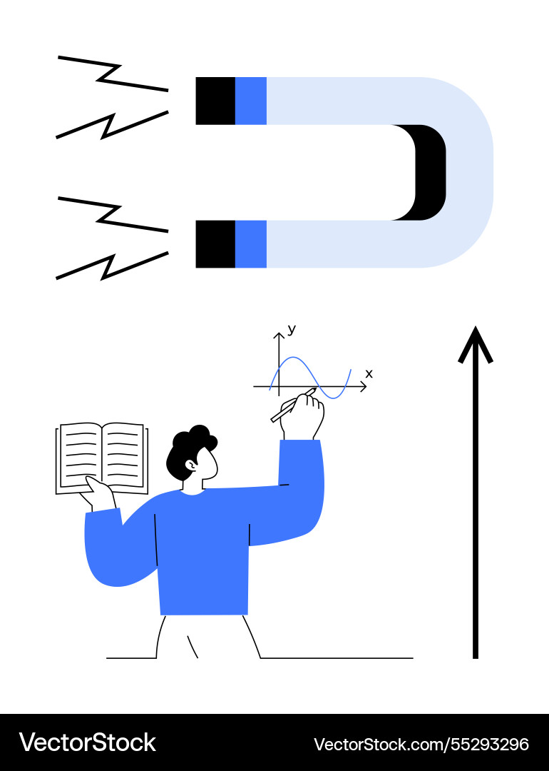 Exploring physics concepts magnetism graphs Exploring physics concepts magnetism graphs vector image
