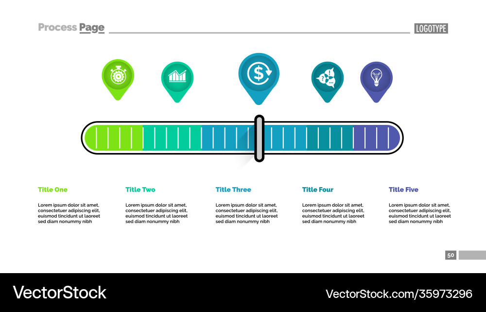 Five pointers scale metaphor process chart Five pointers scale metaphor process chart Vector Image