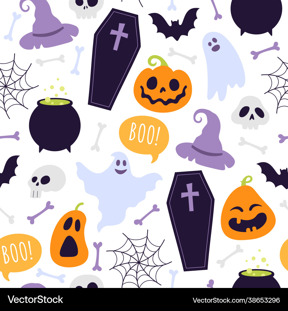 Halloween Ghost Pattern vector image