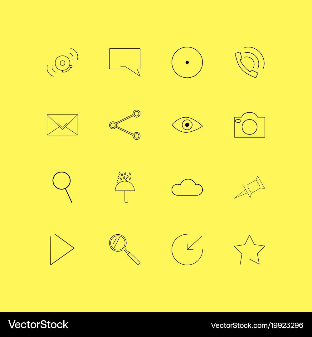 Interface linear icon set simple outline icons Vector Image