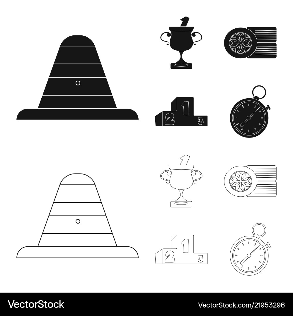 Isolated object of car and rally logo set Vector Image