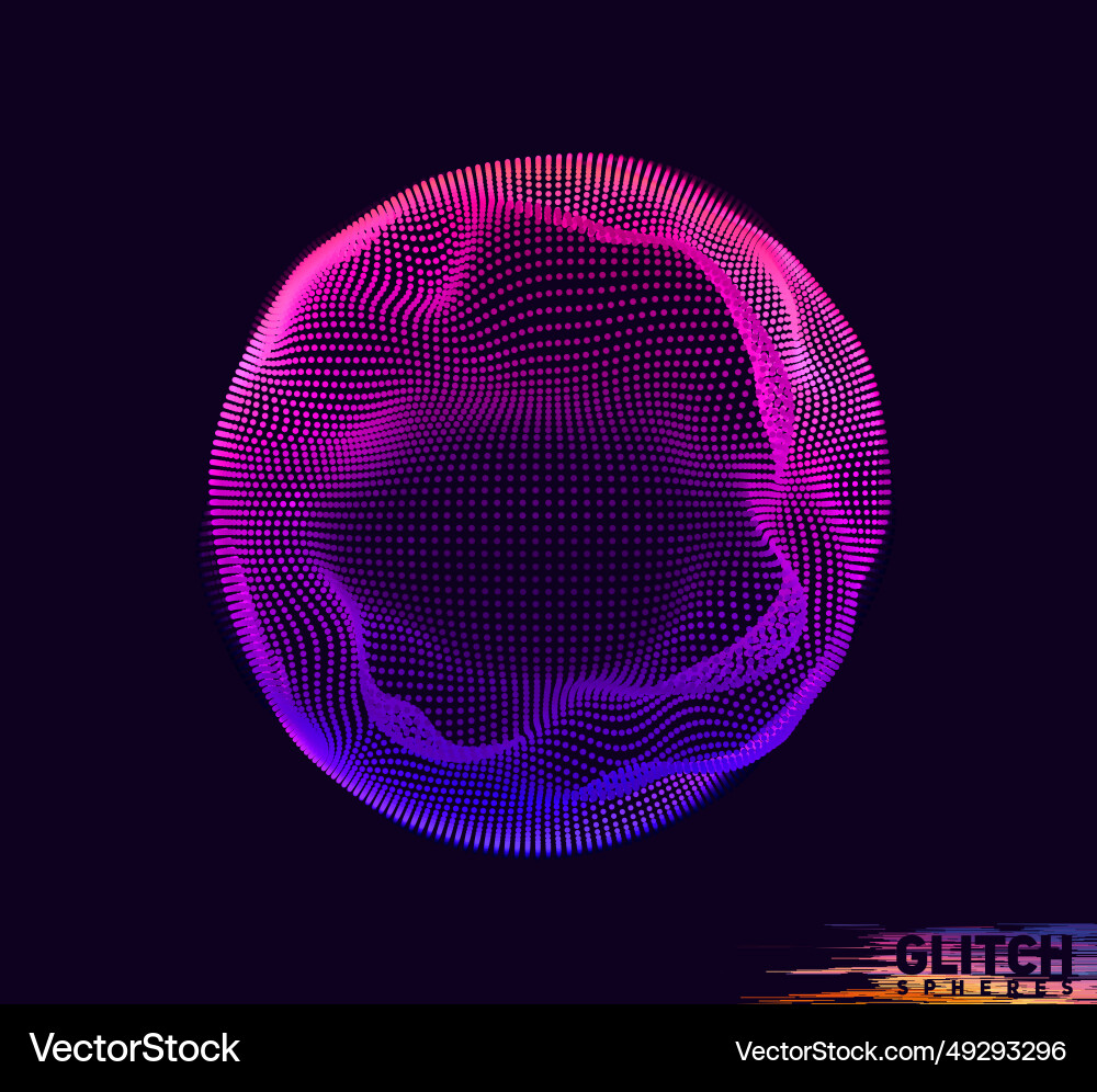 Korrupte violette Punkt Kugel abstrakt Korrupte violette Punkt Kugel abstrakt vektorbild