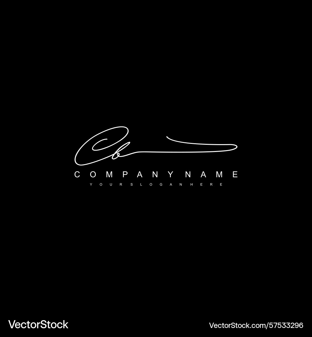 Minimal signature logo design with cb initials Vector Image