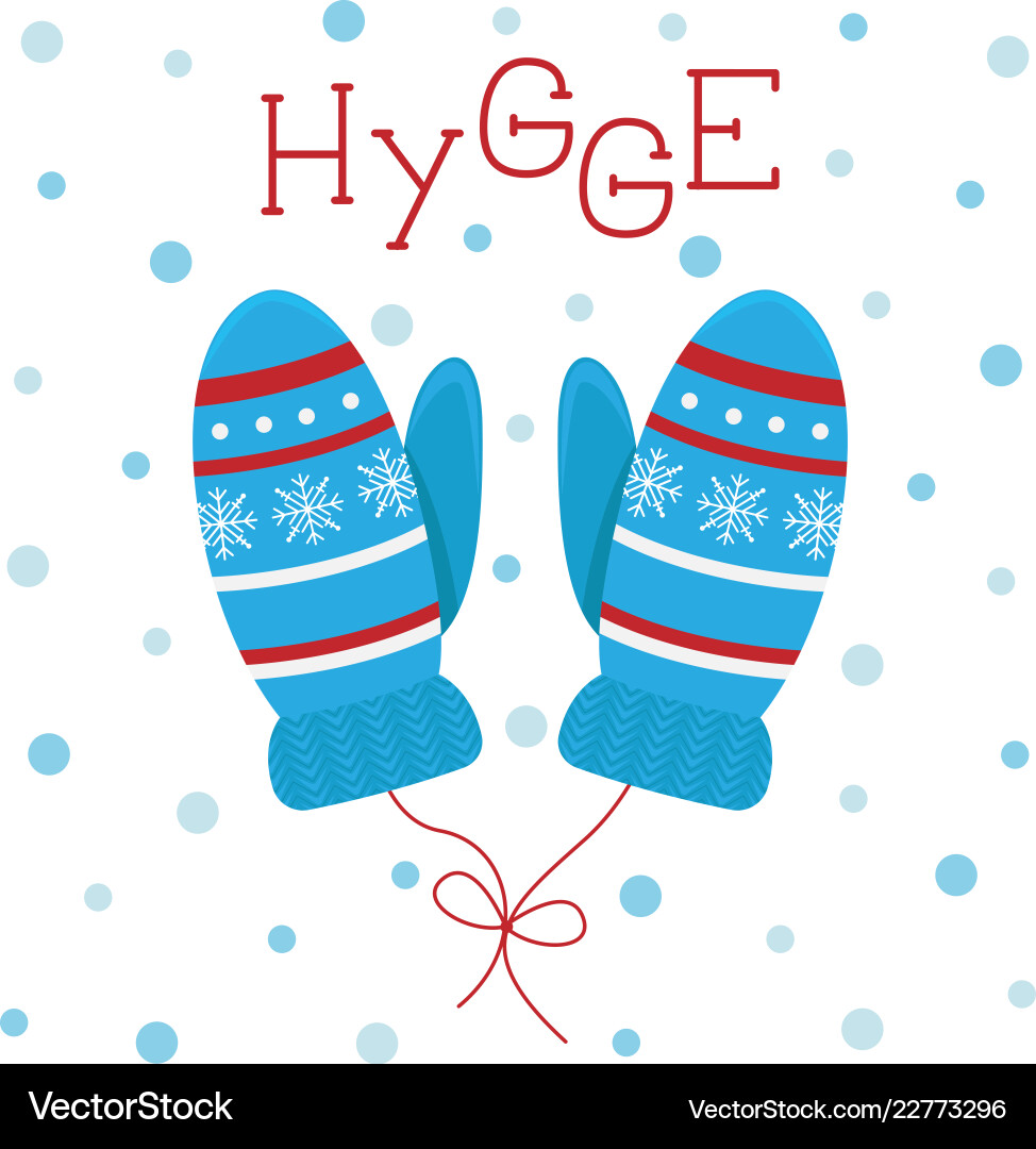 Nice knitted mittens on a string Nice knitted mittens on a string vector image
