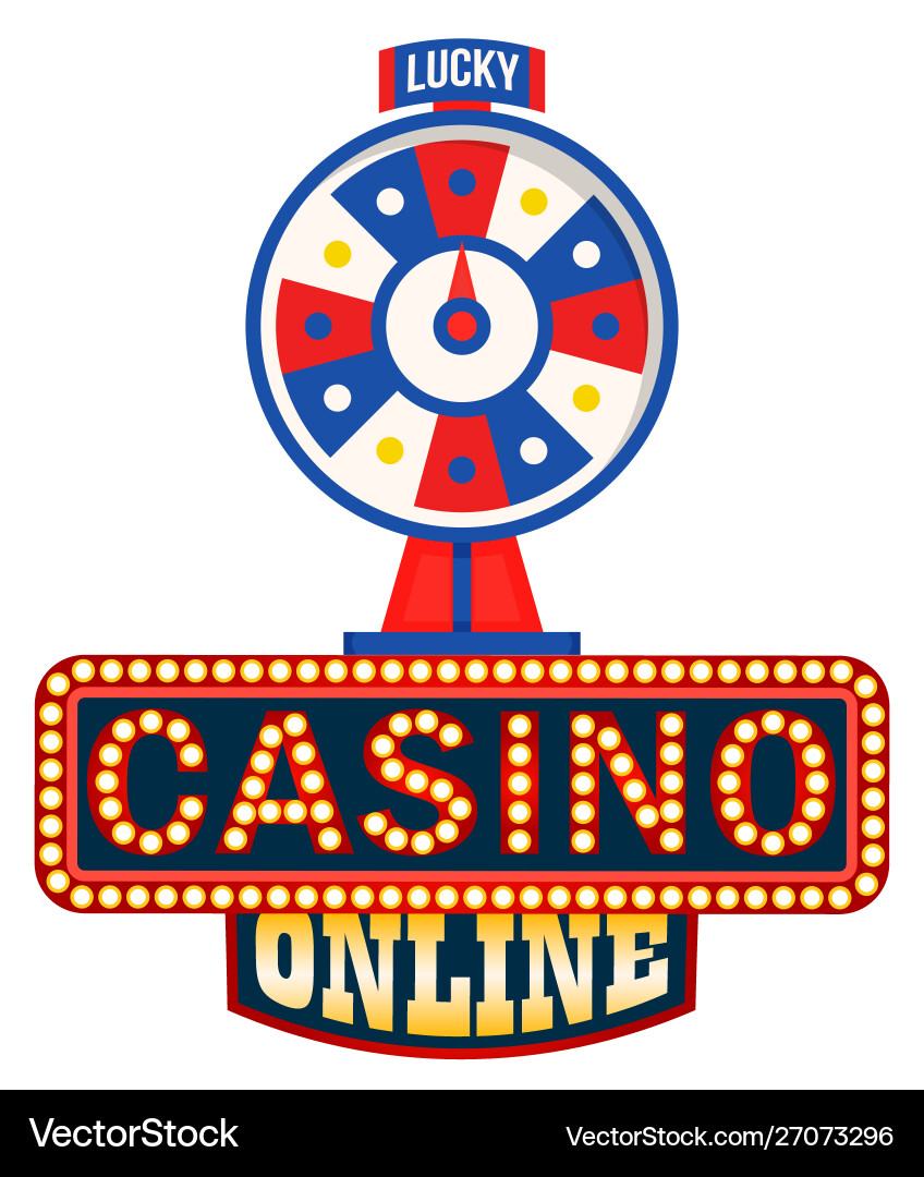 Online casino logo lucky fortune wheel isolated Online casino logo lucky fortune wheel isolated vector image