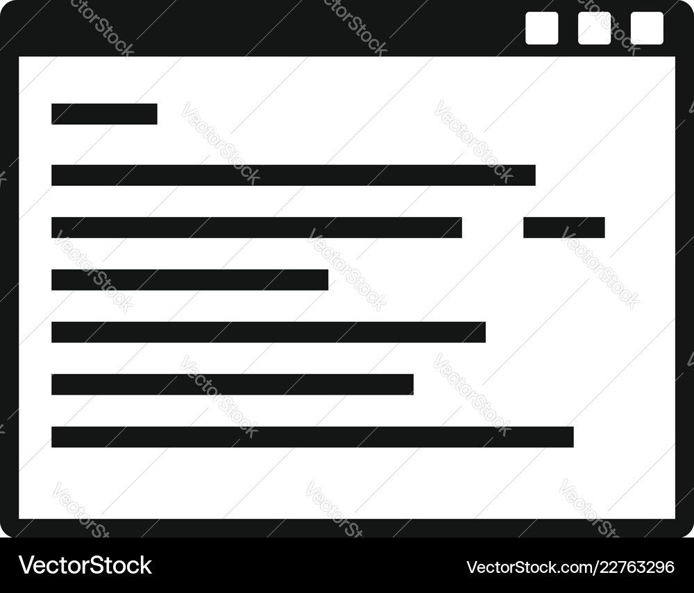 Program window icon simple style Program window icon simple style vector image